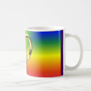 Regenbogen-Stolz mit Goldhochzeits-Bändern Kaffeetasse