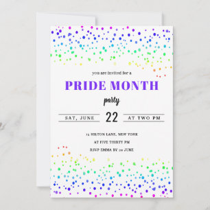 Regenbogen Stolz Monat Gay Parade Spaß Confetti mo Einladung