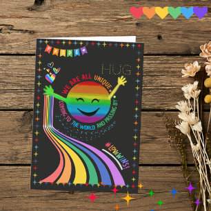 Regenbogen-Stolz-Parade Umarmen Grußkarte Karte