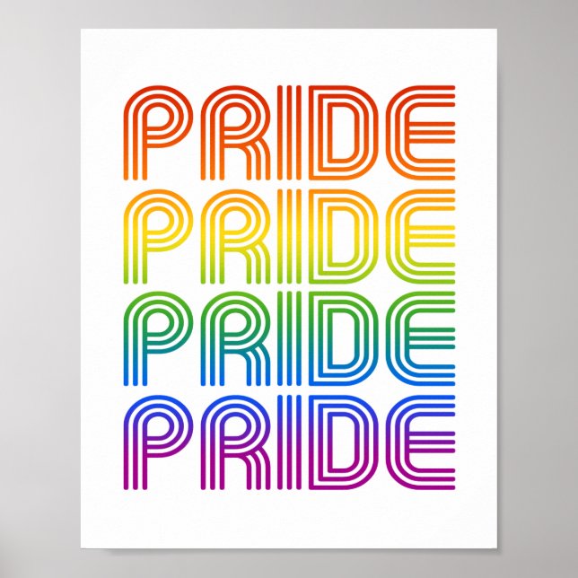 Regenbogen Stolz Retro Poster (Vorne)