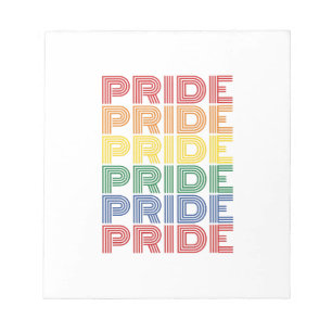 Regenbogen-Stolz Retro-Typografie-Vektor-Design_1 Notizblock