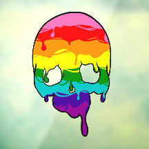 Regenbogen-Stolz triefender Schädel