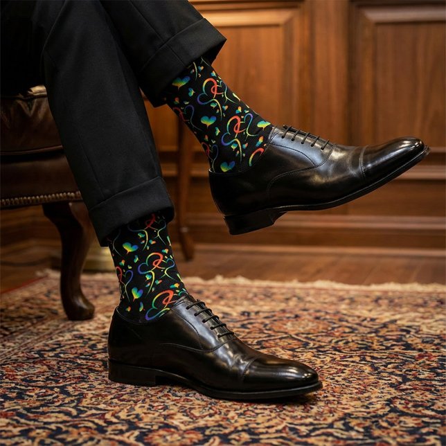 Regenbogen Stolz Verflochtene Herzen Socken (Von Creator hochgeladen)