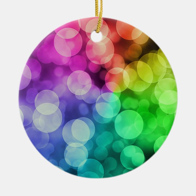 Regenbogen-Stolz-Weihnachtsbaum-Verzierung Keramik Ornament (Vorne)