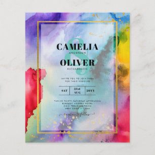 REGENBOGEN-STOLZES HOCHZEITSEINLADUNG Tinte LeahG Flyer