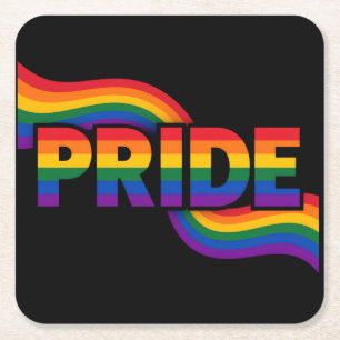 Regenbogen-Stolzfeier Rechteckiger Pappuntersetzer