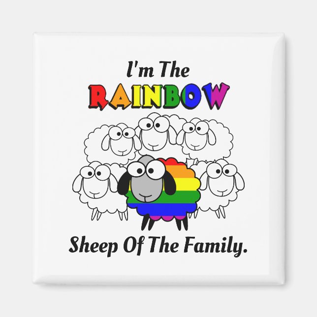 Regenbogen-Stolzschaf Magnet (Vorne)