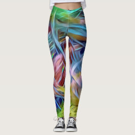 Regenbogen-Stränge der Haar-abstrakten Kunst Leggings