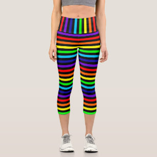 Regenbogen Streifen Capris