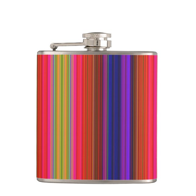 Regenbogen-Streifen Flachmann (Vorderseite)