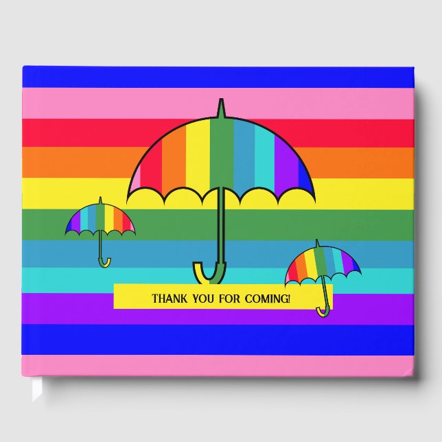 Regenbogen Streifen Gästebuch (Vorderseite)
