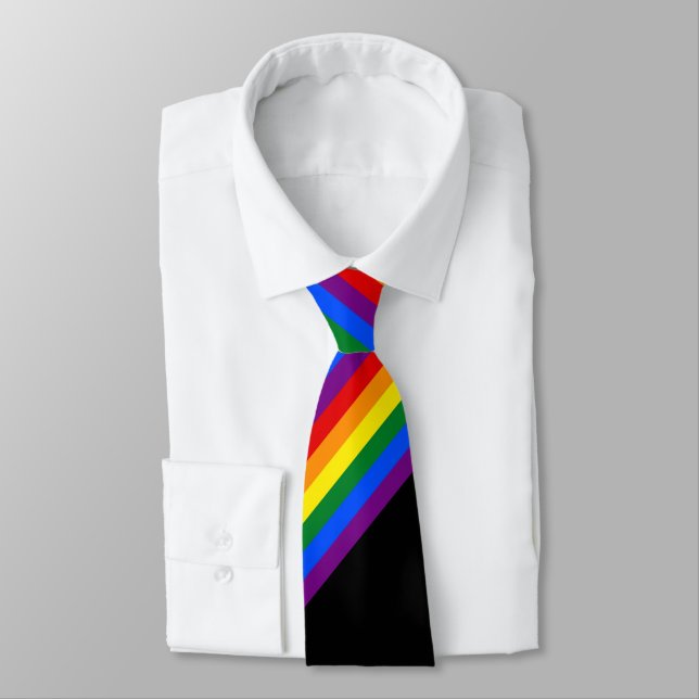 Regenbogen-Streifen-Gay Krawatte (Gebunden)