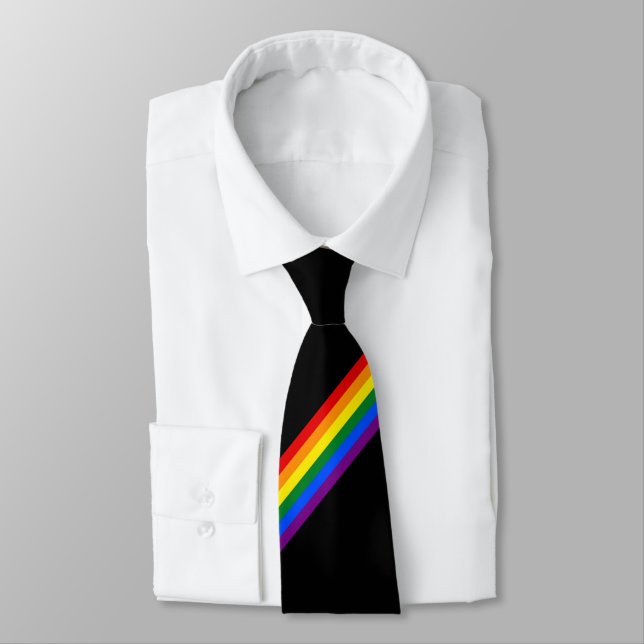 Regenbogen-Streifen-Gay Krawatte (Gebunden)
