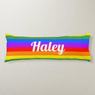 Regenbogen Streifen Individuelle Name Kissen