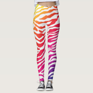 Regenbogen-Streifen Leggings