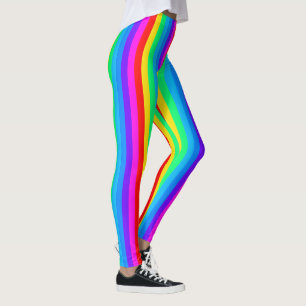 Regenbogen Streifen Leggings