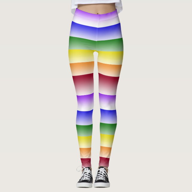 Regenbogen-Streifen-Leggings Leggings (Vorderseite)