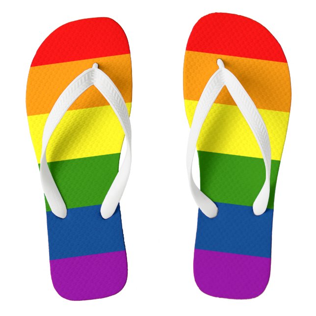 Regenbogen Streifen Muster Flip Flops (Fußbett)