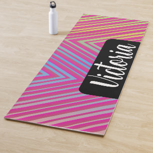 Regenbogen-Streifen Ombré Name Yoga-Matte Yogamatte
