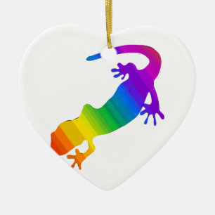 Regenbogen-Streifen Salamander Keramikornament