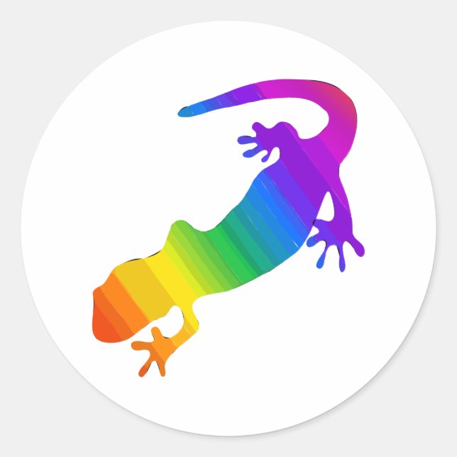 Regenbogen-Streifen Salamander Runder Aufkleber (Vorderseite)