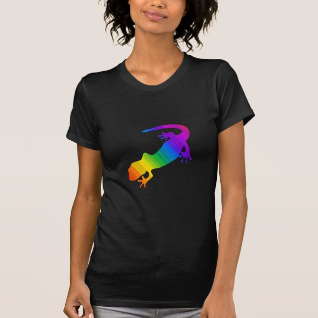 Regenbogen-Streifen Salamander T-Shirt (Vorderseite)