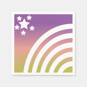Regenbogen Streifen Sterne Einhorn Party Serviette