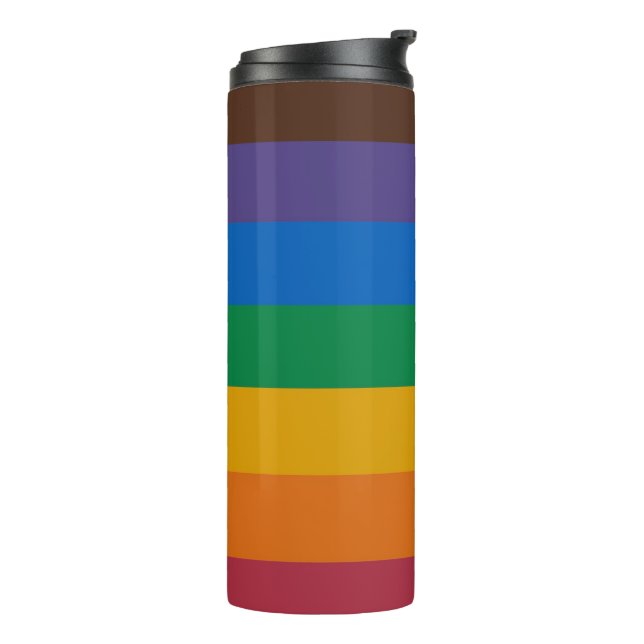 Regenbogen-Streifen Thermosbecher (Nach links gedreht)