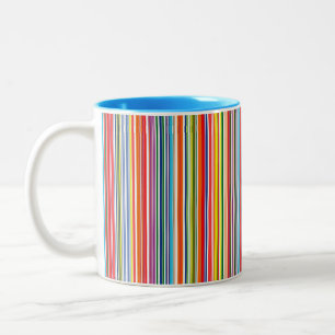 Regenbogen-Streifen Zweifarbige Tasse
