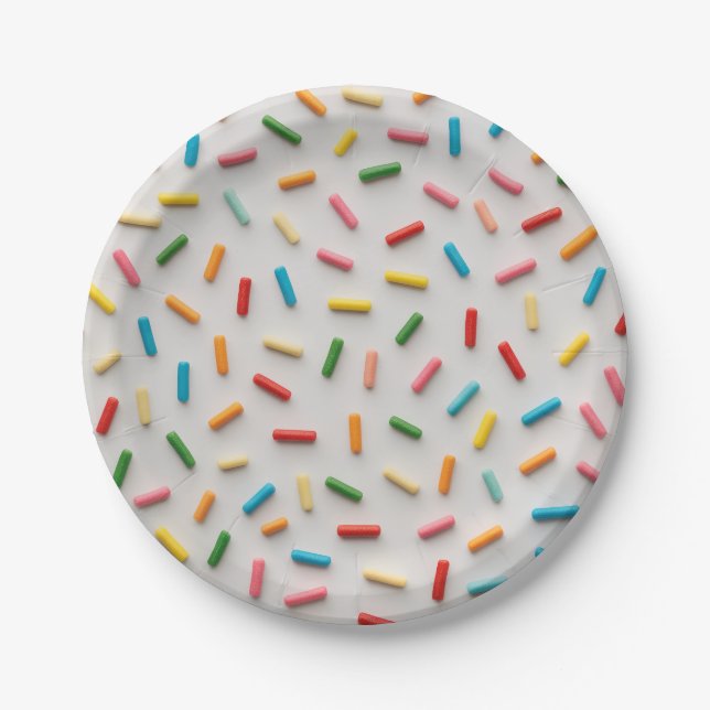 Regenbogen Streusel Farbige Muster Pappteller (Vorderseite)