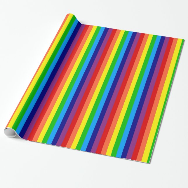 Regenbogen Stripes Geschenk-Verpackung Geschenkpapier (Ungerollt)