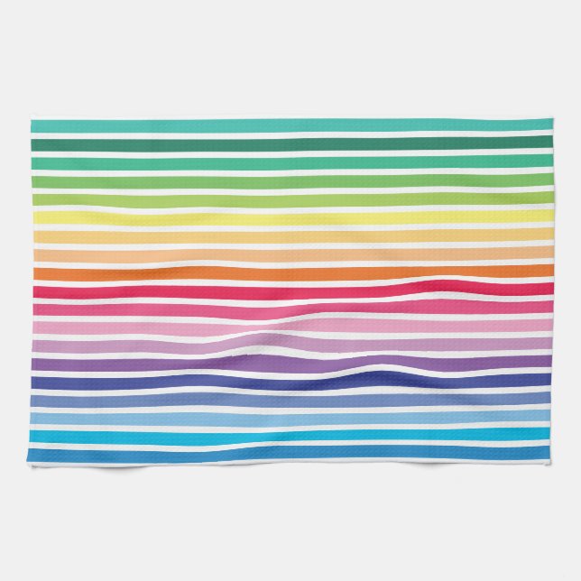Regenbogen Stripes Geschirrtuch (Horizontal)
