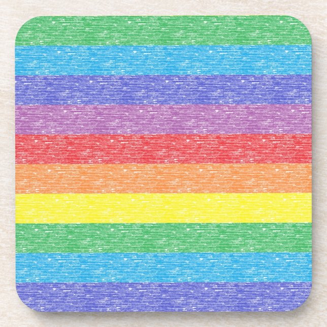 Regenbogen Stripes Untersetzer (Vorderseite)