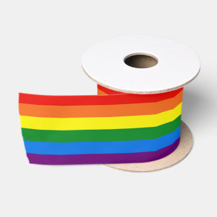 Regenbogen Stripes Unterstützung des Gay Satinband