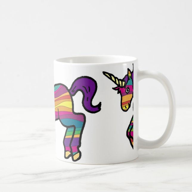 Regenbogen-Strudel-Einhorn Kaffeetasse (Rechts)