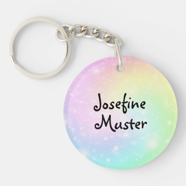 Regenbogen Strudel mit Sternchen Schlüsselanhänger (Vorderseite)
