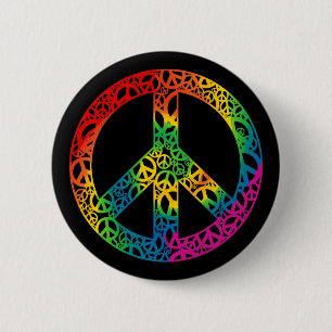 Regenbogen-Stücke Frieden Button