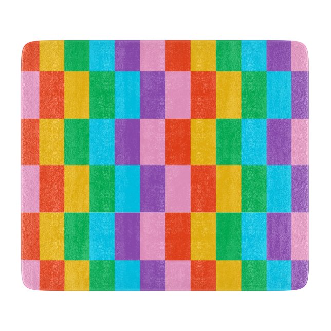 Regenbogen-Stufen Blockierung Muster dekoratives G Schneidebrett (Vorderseite)