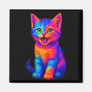 Regenbogen Süße Katze Liebe Lustig Bunt Fröhliche Magnet