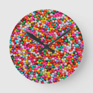 Regenbogen-Süßigkeits-Farbüberlastungs-Uhr Runde Wanduhr