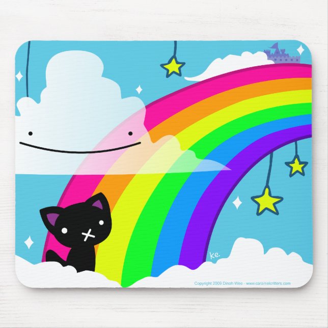 Regenbogen-Tagtraum Mousepad (Vorne)