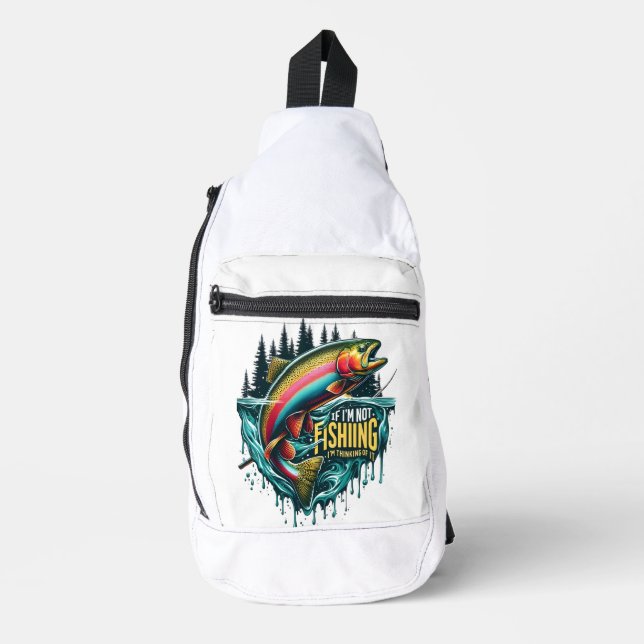 Regenbogen tanzen Ein lebhafter Fisch springt vom  Crossbody Bag (Vorderseite)