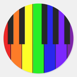 Regenbogen-Tastatur Runder Aufkleber