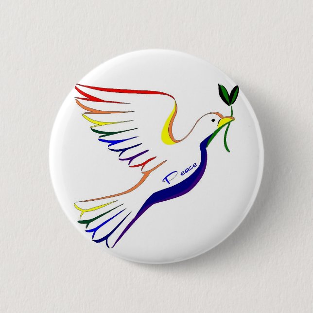 Regenbogen-Taube Button (Vorderseite)