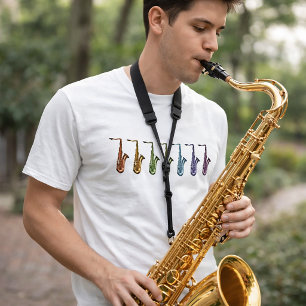 Regenbogen Tenorsaxophon Farb Musik Instrument T-Shirt