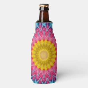 Regenbogen-Tie-Dye-Mandala mit lebendiger Symmetri Flaschenkühler
