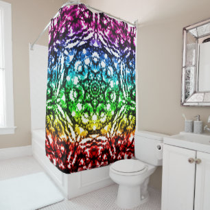 Regenbogen-Tie-Dye-Mandala-Stern Duschvorhang