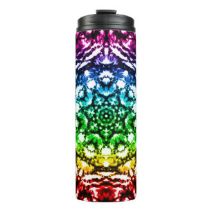Regenbogen-Tie-Dye-Mandala-Stern Thermosbecher
