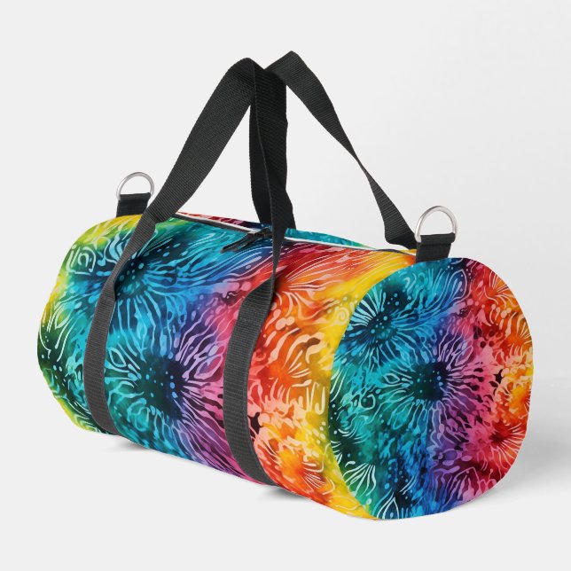 Regenbogen-Tie-Dye-Muster  Duffle Bag (Linke Seite)