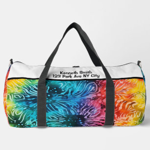 Regenbogen-Tie-Dye-Muster personalisiert Duffle Bag